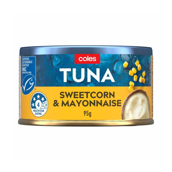 COLES TUNA SWEETCORN & MAYONNAISE 95G