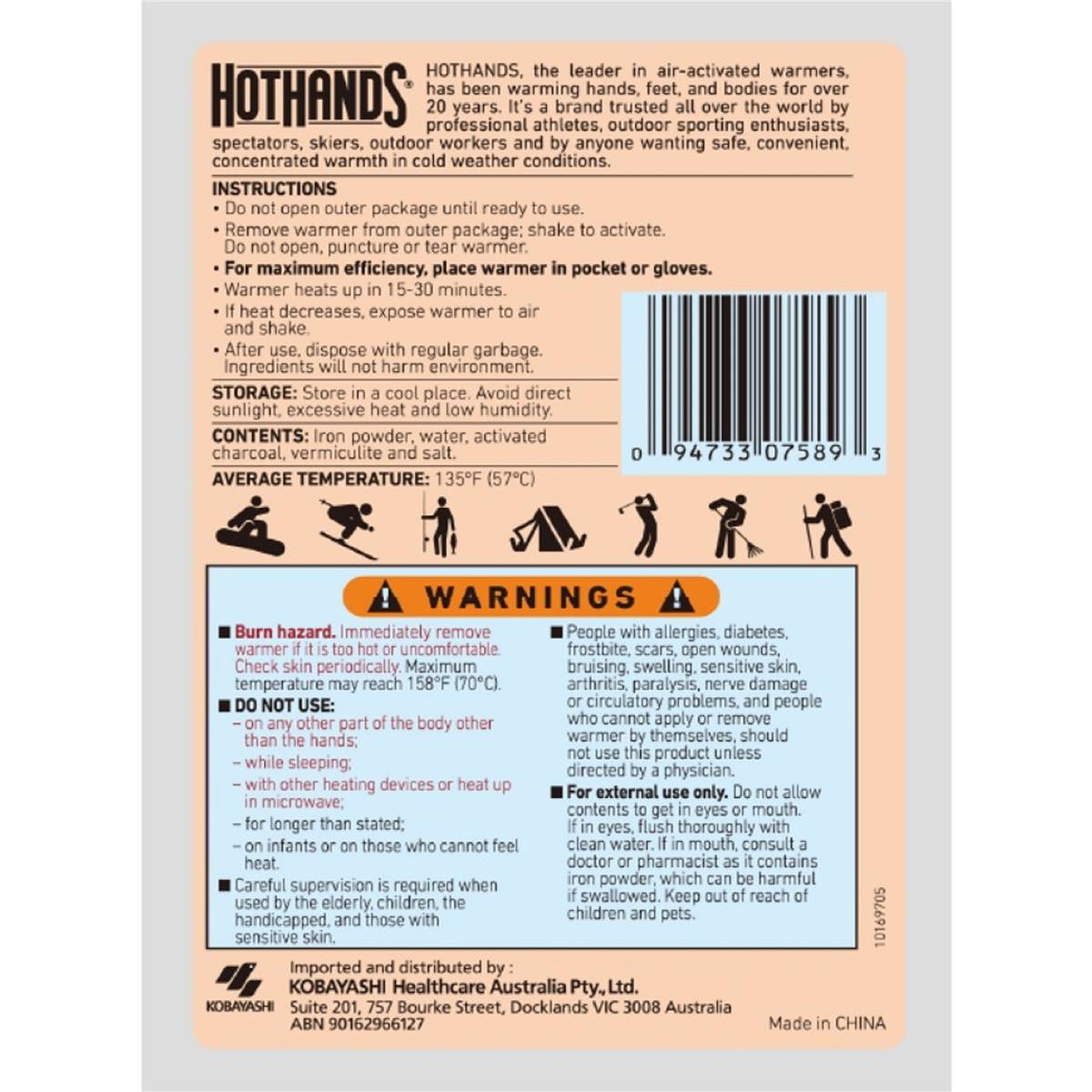 Hot Hands Hand Warmers 1 Pair