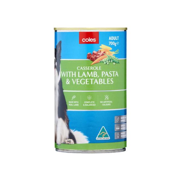 COLES DOG FOOD CSSRL LAMB & VEG 700 GRAM