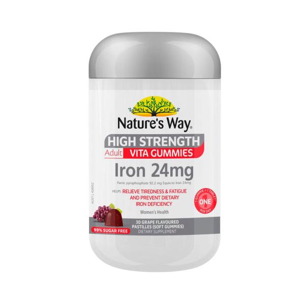 NATURE'S WAY HIGH STRENGTH ADULT VITA GUMMIES IRON 24MG 30PK