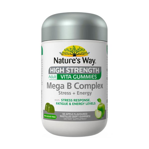 NATURE'S WAY HIGH STRENGTH ADULT VITA GUMMIES MEGA B COMPLEX 50PK