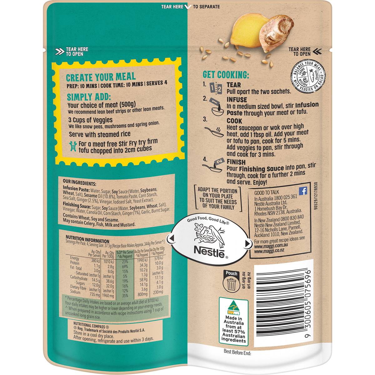 Maggi Stir Fry Asian Style Teriyaki Sesame Flavour 150g