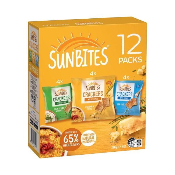 SUNBITES CRACKERS MIX KIDS' LUNCHBOX MULTIPACK 12PK 288G