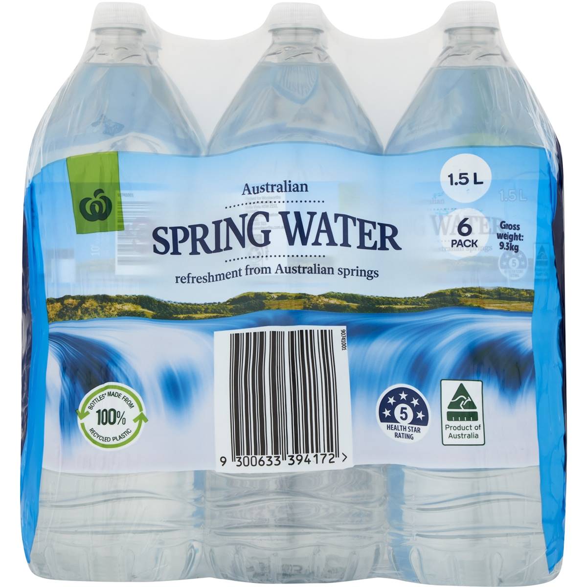 Woolworths Spring Water Bottles 1.5L x 6 pack