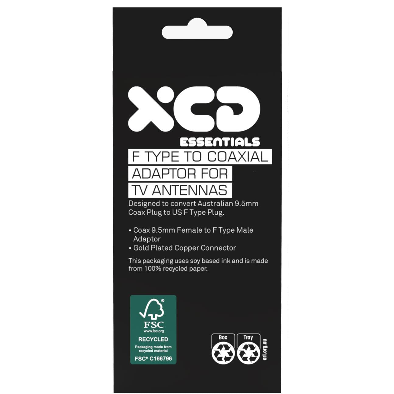 XCD F Type to Coaxial Adaptor for TV Antennas V2