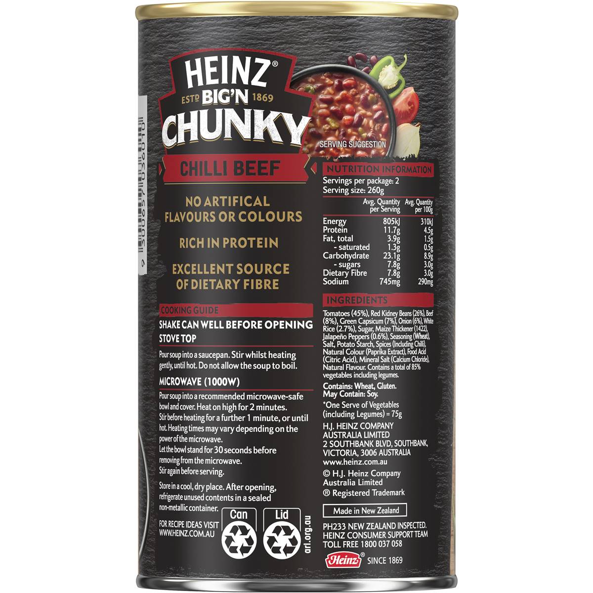 Heinz Big n Chunky Mexican Chilli Beef Soup Ready Meals 520g
