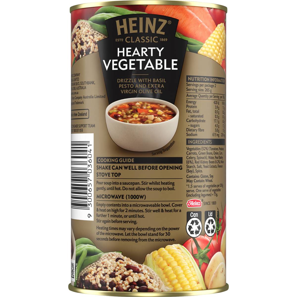Heinz Classic Hearty Vegetable Soup Canned Ready Meals 535g