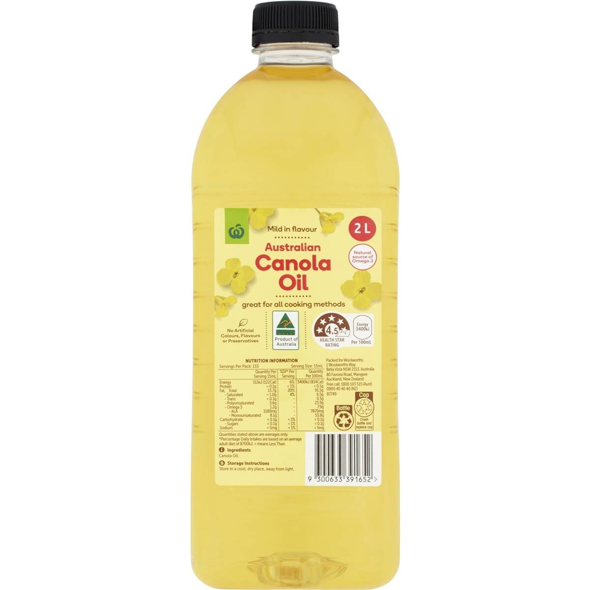 Woolworths Canola Oil 2l