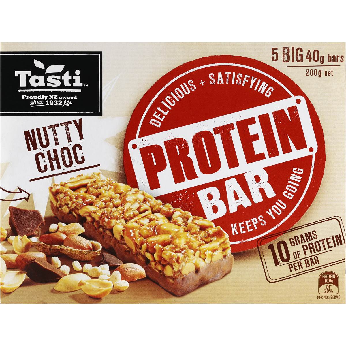 Tasti Protein Bar Nutty Choc 200g