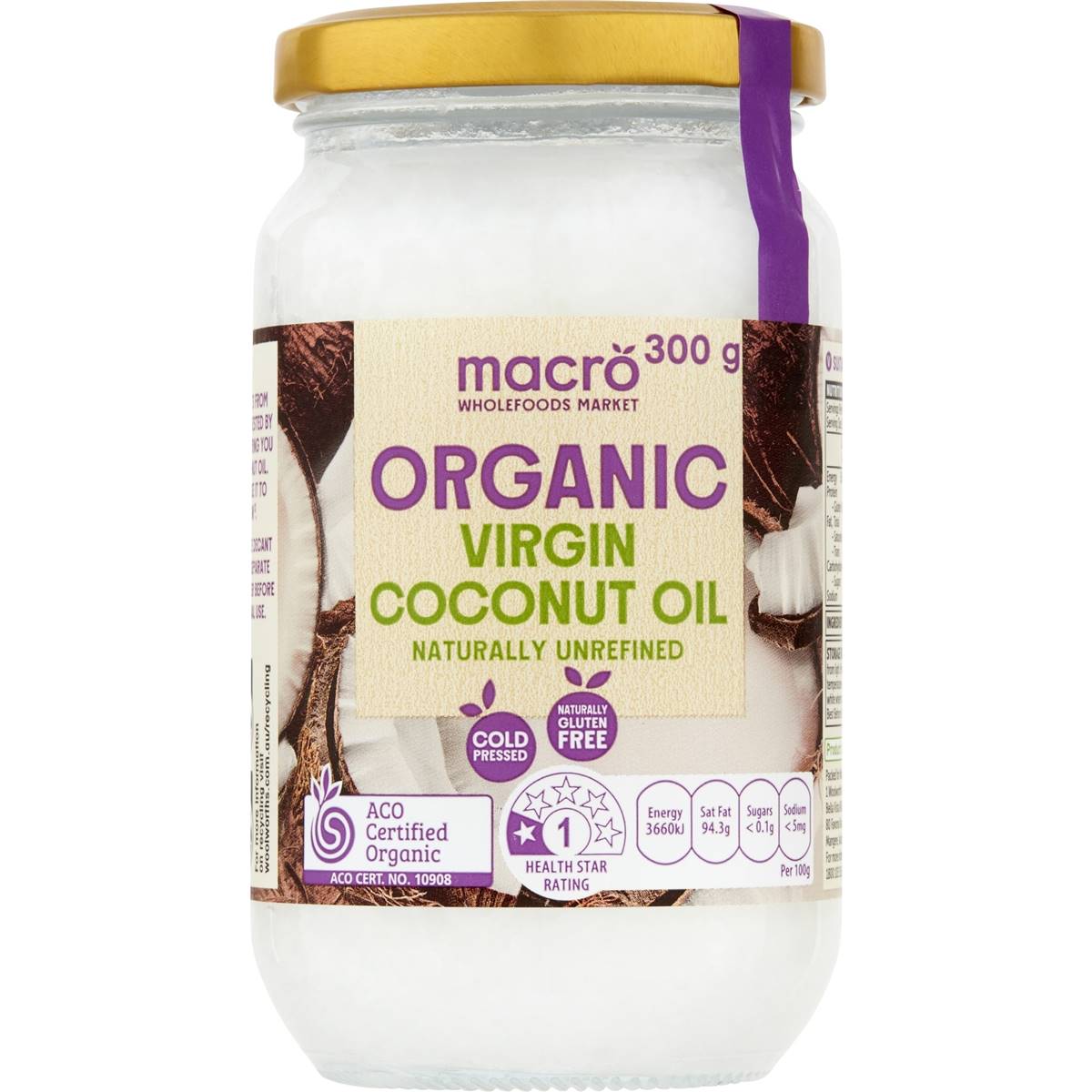 Macro Organic Virgin Coconut Oil 300g