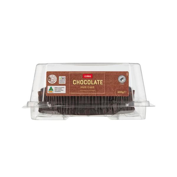 COLES CHOCOLATE MUD CAKE 600G