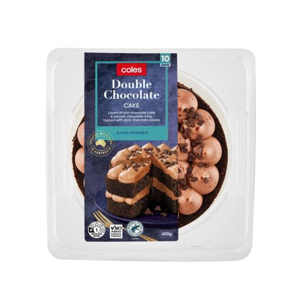 COLES CHOCOLATE ICED CAKE 600G