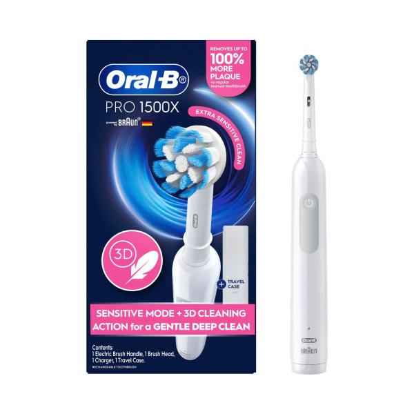 Pro 1500x Sensitive Clean Electric Toothbrush White