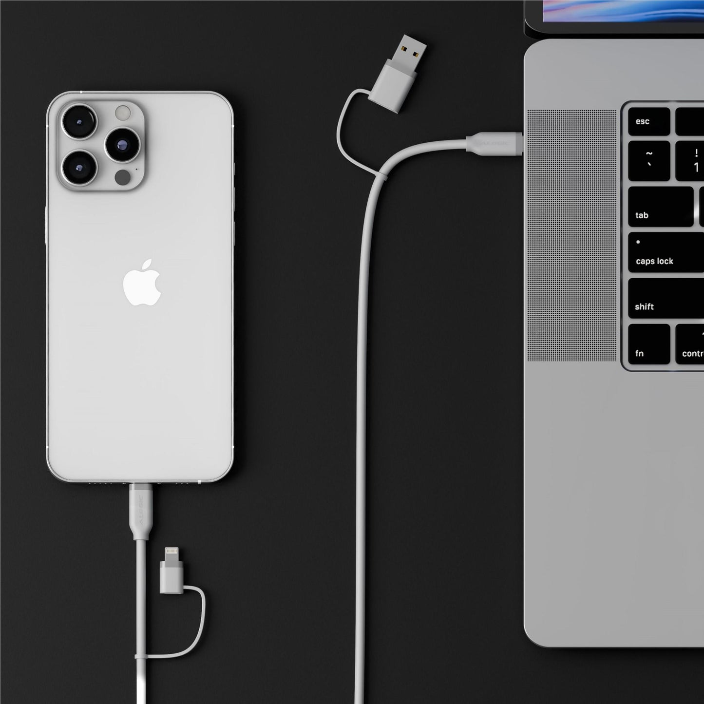 ALOGIC Elements Silicone Archer 4-in-1 100W USB 2.0 Cable 1.5m (White)