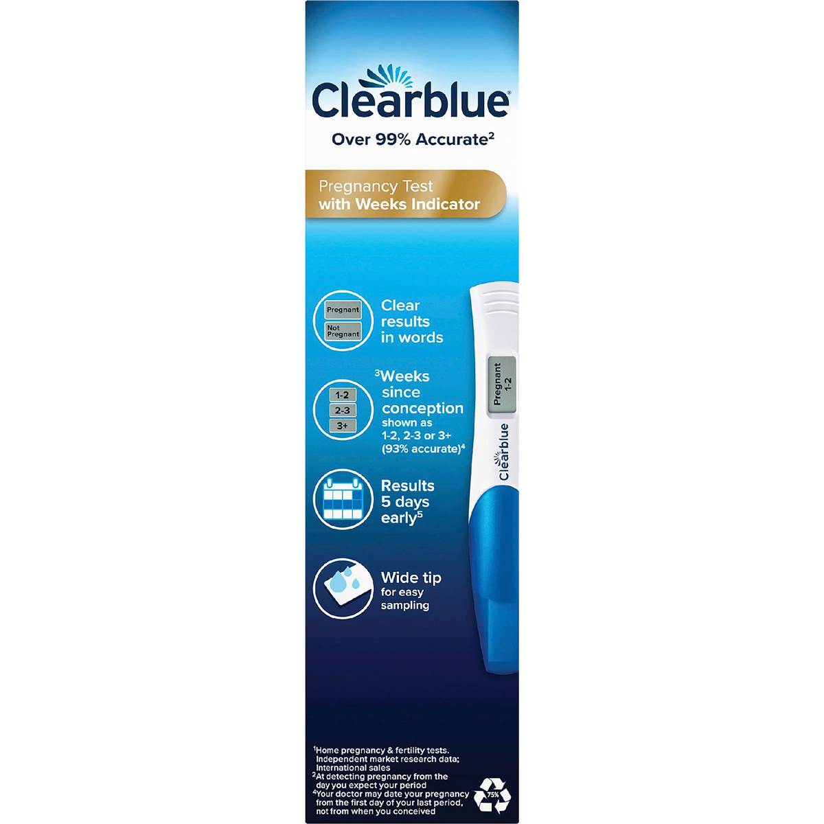 Clearblue Digital Pregnancy Test, Weeks Indicator Each