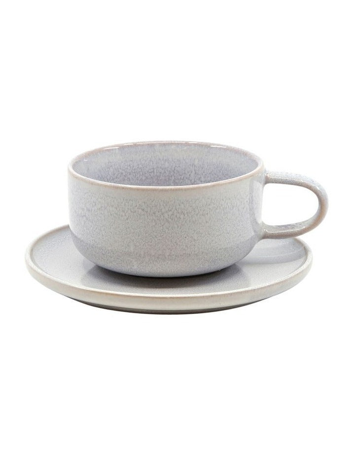 Relic Tea Cup and Saucer Set Mist 260ml in White