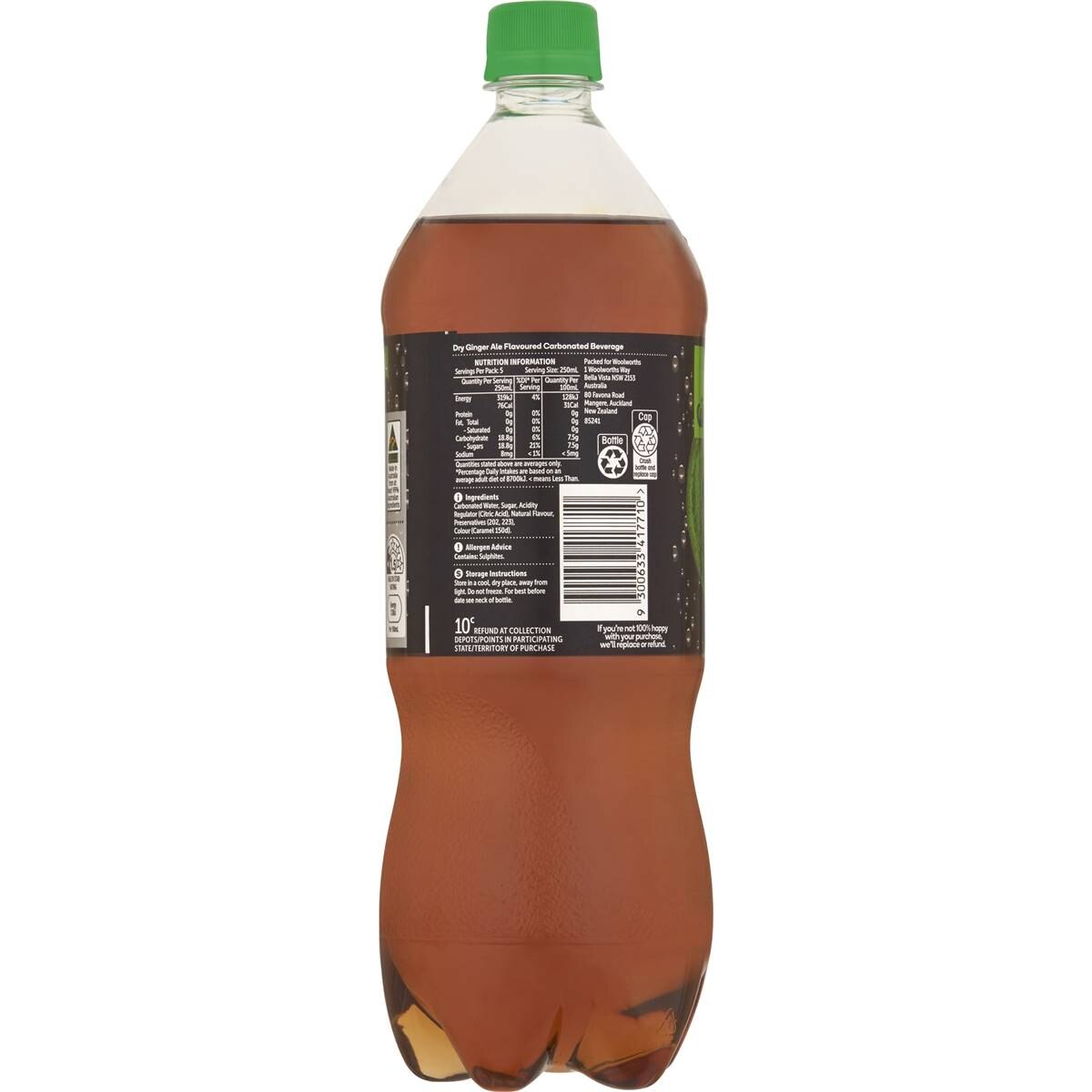 Woolworths Dry Ginger Ale 1.25l