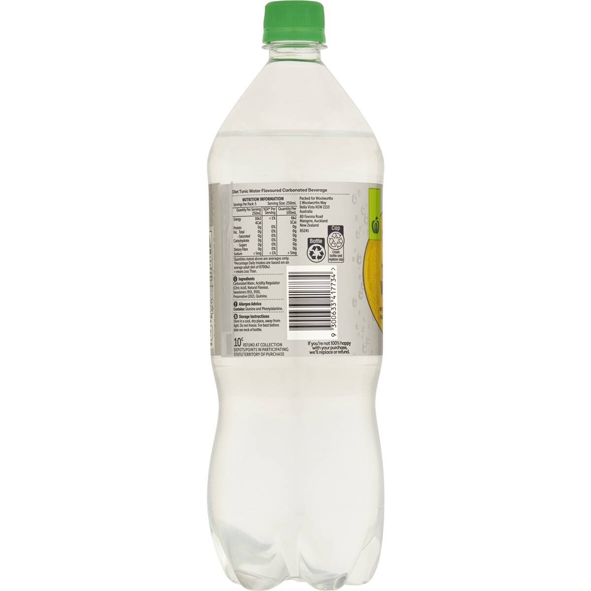 Woolworths Diet Tonic Water 1.25l