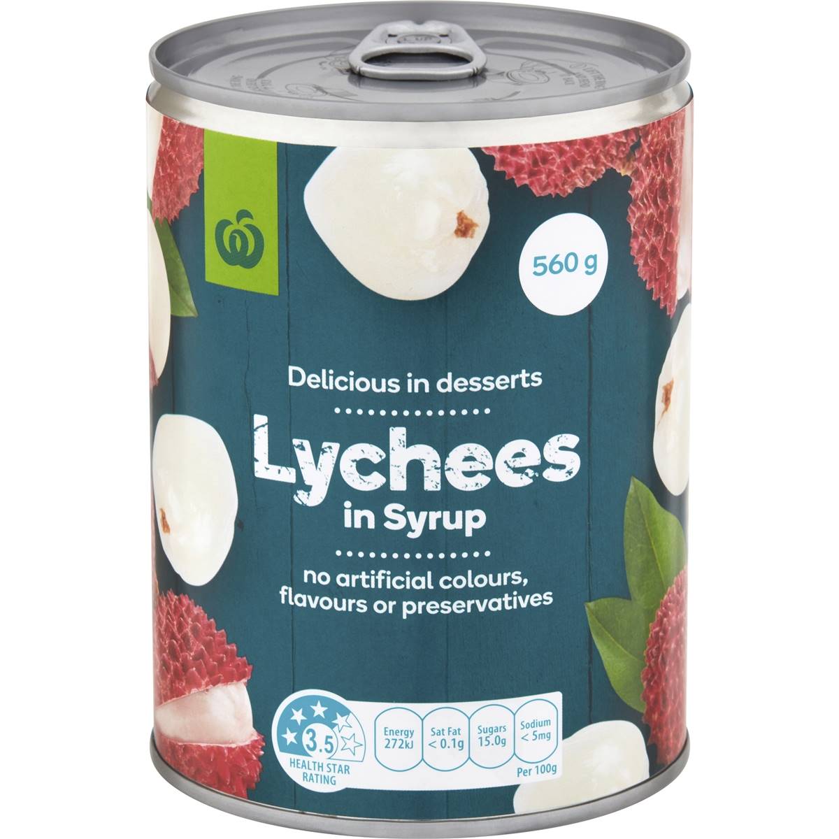 Woolworths Lychees In Syrup 560g