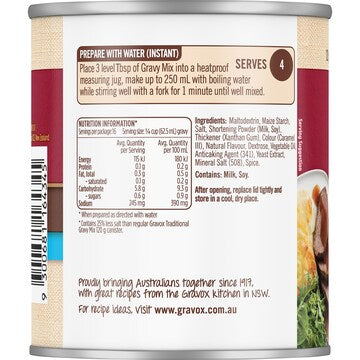 Gravox Traditional Salt Reduced Gravy Mix Tin 120g