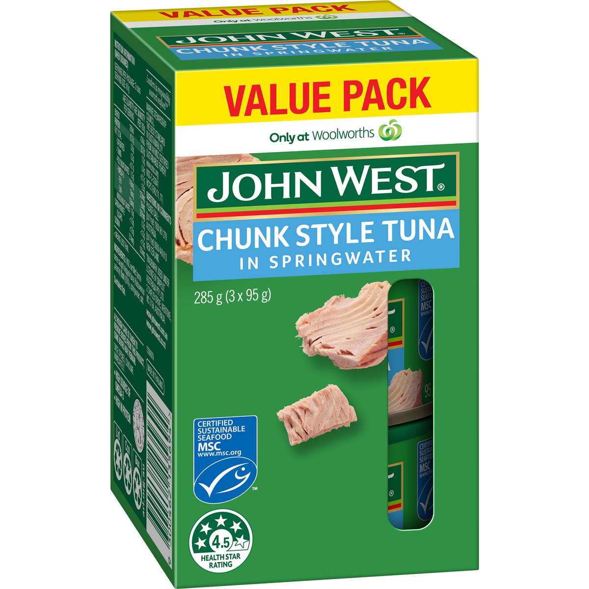 John West Chunk Style Tuna In Springwater Value Pack 95g x 3 pack