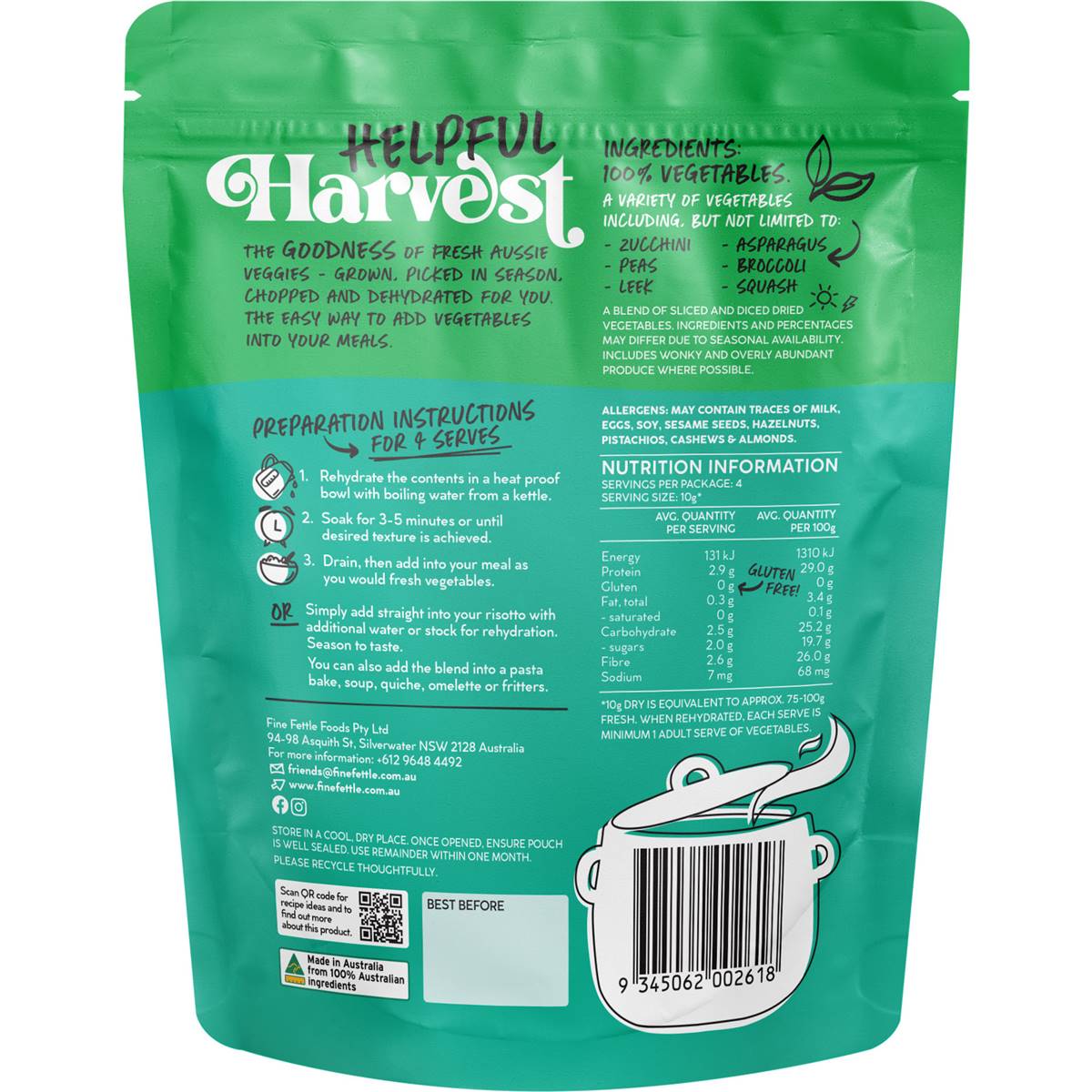 Fine Fettle Helpful Harvest Spring Veg Mix 40g