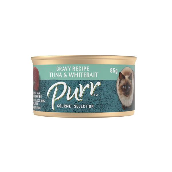 PURR CAT FOOD TUNA TOPPED W WHITEBAIT IN GRAVY