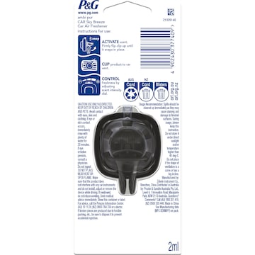 Ambi Pur Mini Clip Car Air Freshener Sky Breeze 2ml