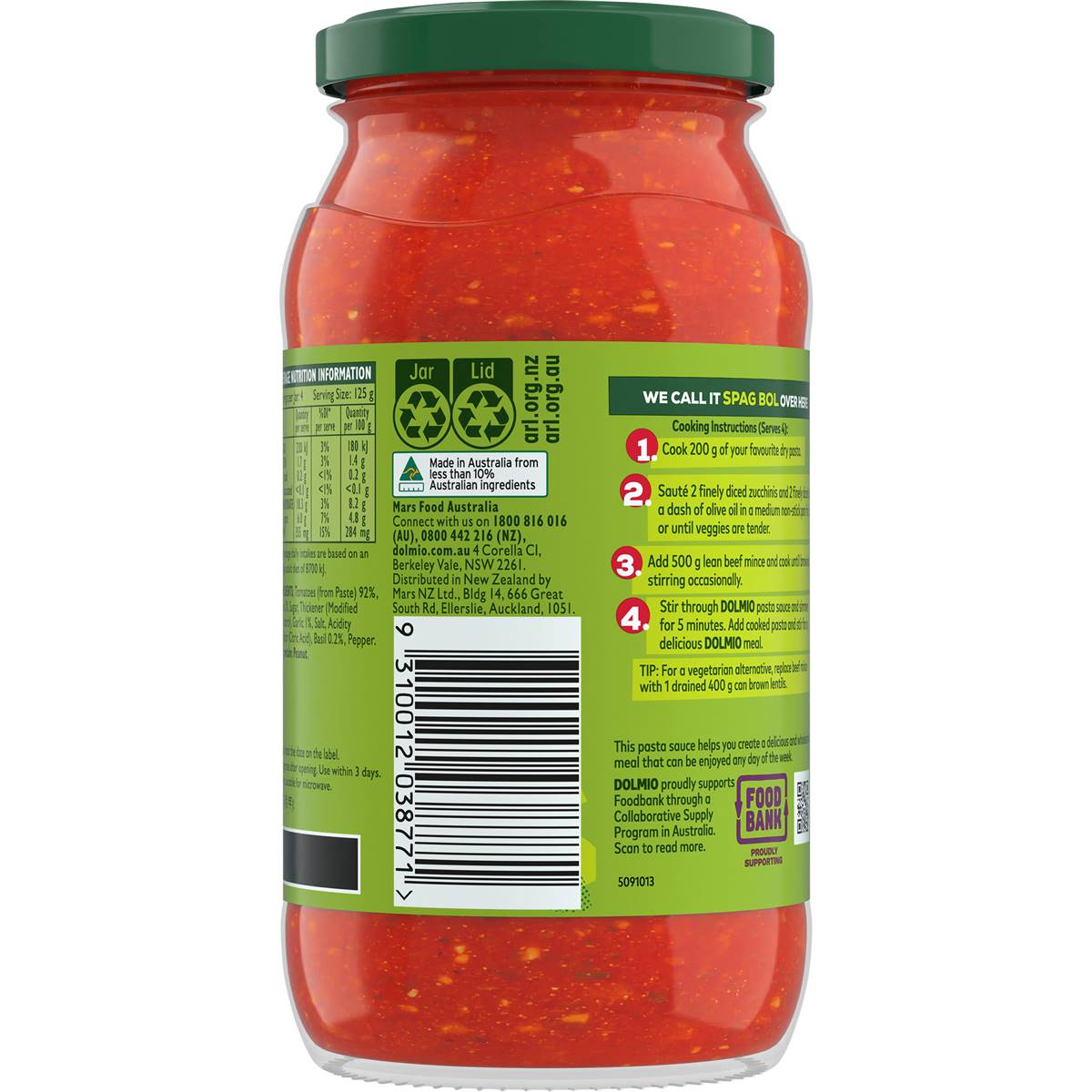 Dolmio Extra Bolognese Tomato Pasta Sauce 500g