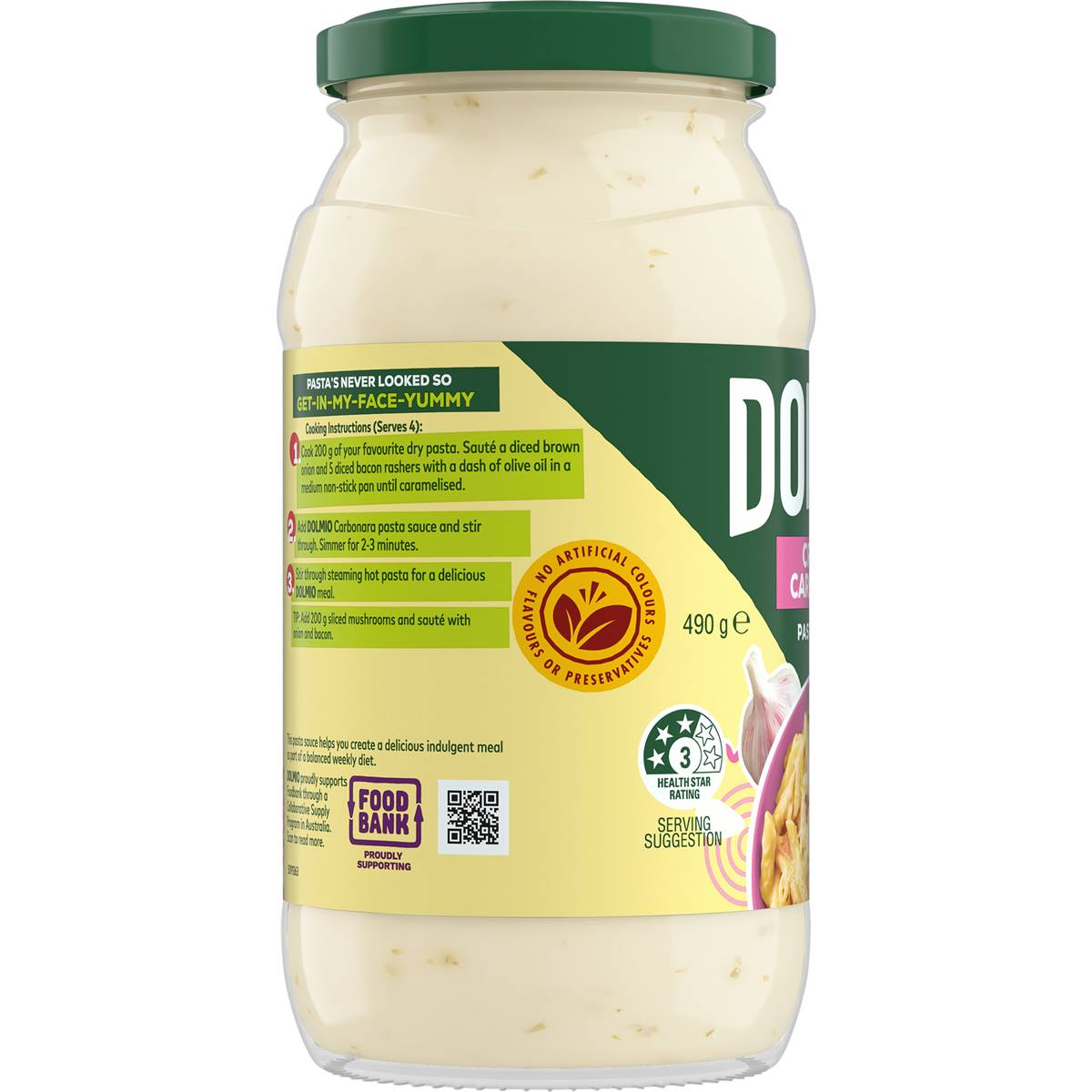 Dolmio Creamy Carbonara Pasta Sauce 490g