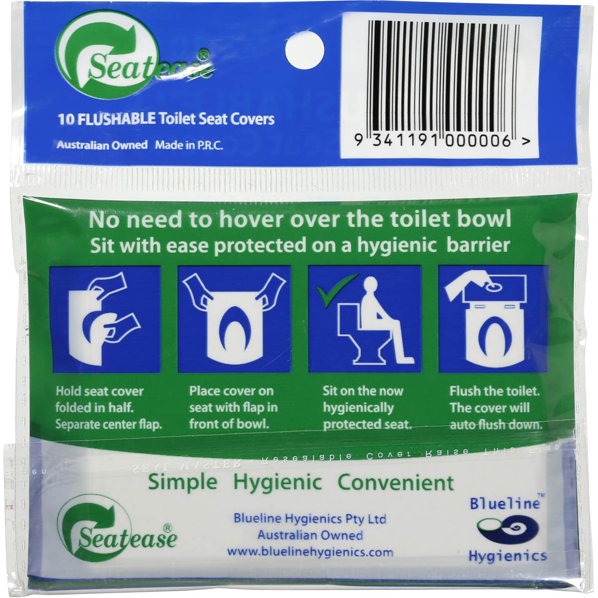 Seatease Toilet Seat Cover Disposable 10 Pack