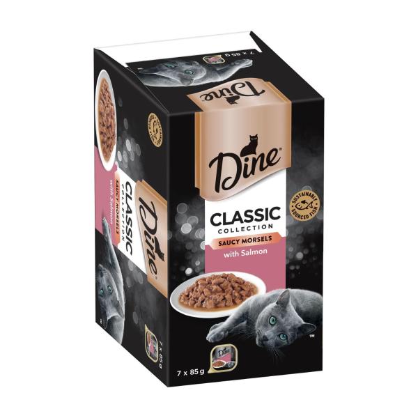 Classic Collection Adult Wet Cat Food Saucy Morsels with Salmon 7x85g Trays