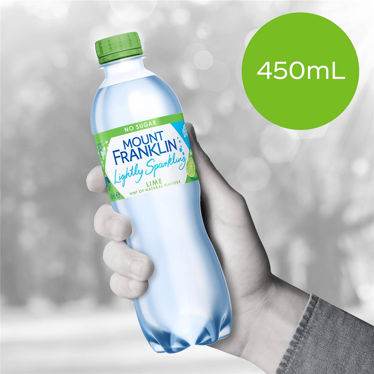 Mount Franklin Mineral Water Lightly Sparkling Lime Bottle 450ml