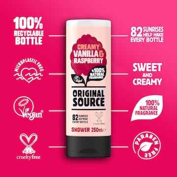Original Source Body Wash Creamy Vanilla & Raspberry Shower Gel 250mL