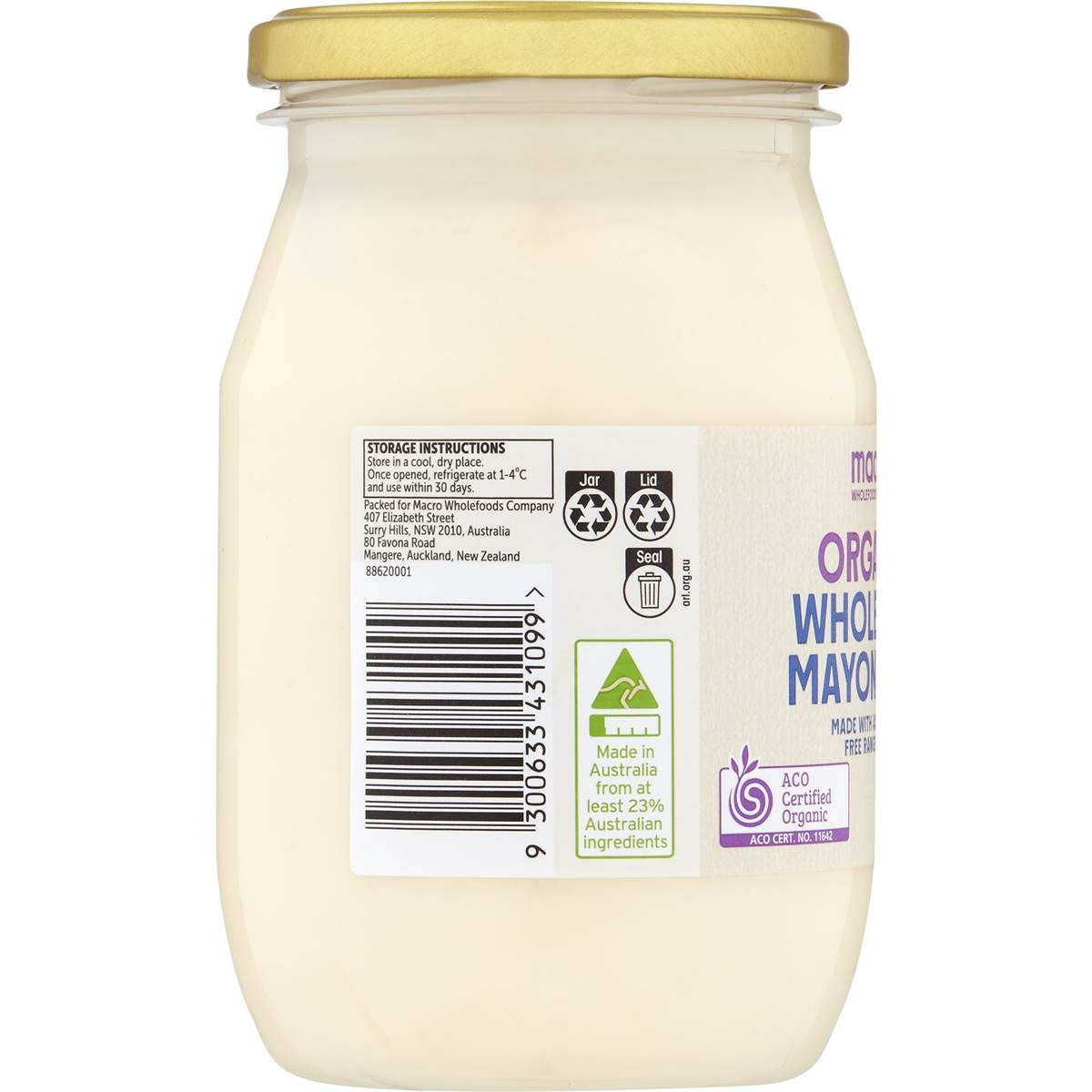 Macro Organic Whole Egg Mayonnaise 440g