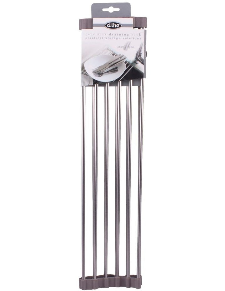 Roll Up Draining Rack 48 X 24cm in Grey