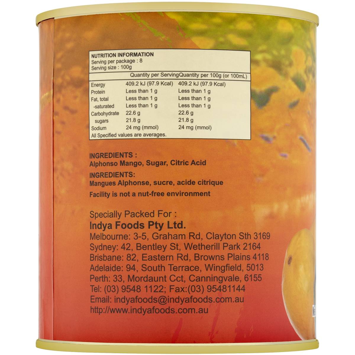 Indya Alphonso Mango Pulp 850g