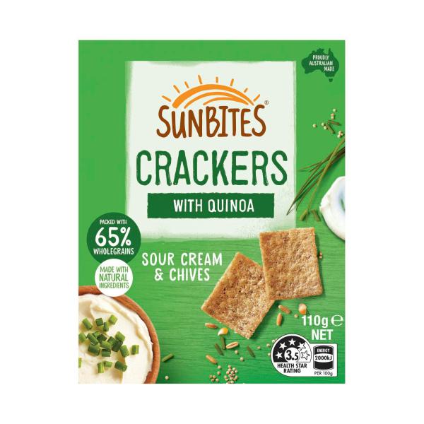 SUNBITES SNACK CRACKERS SOUR CREAM & CHIVES:.:110 GRAM