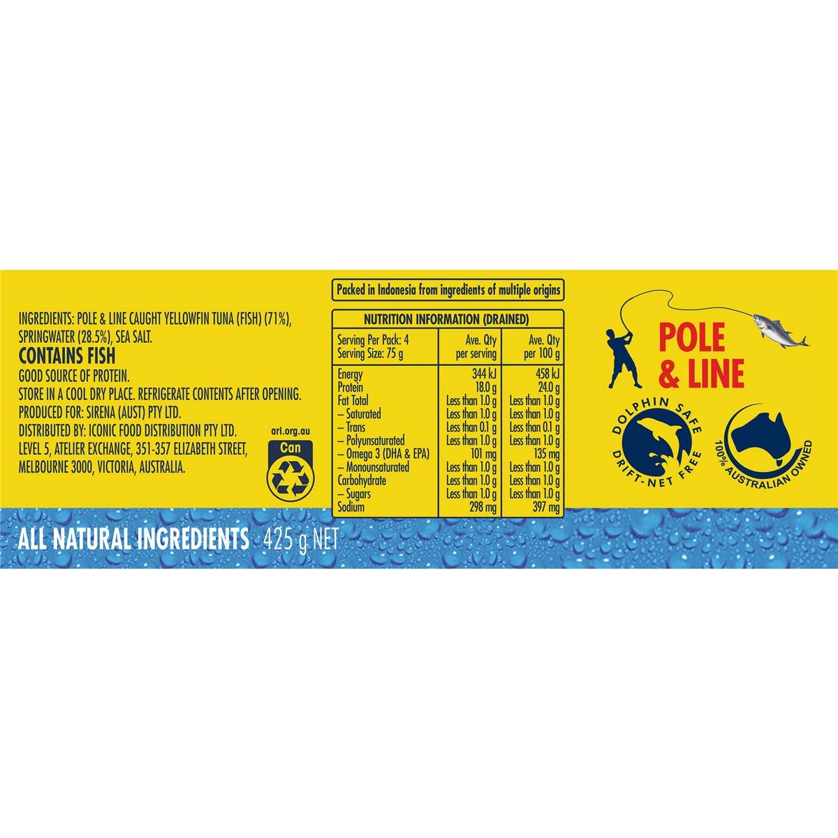 Sirena Tuna Springwater In Springwater 425g