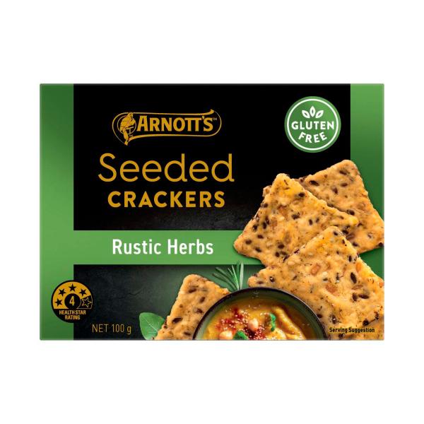 ARNOTTS GOLD LABEL SEEDED CRACKERS:HERB:.:100 GRAM