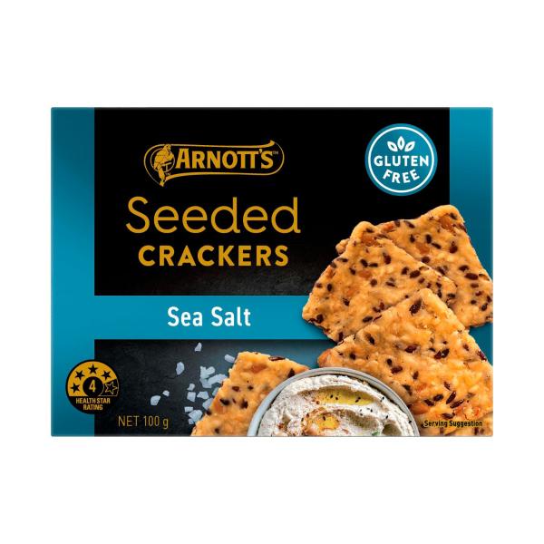 ARNOTTS GOLD LABEL SEEDED CRACKERS:SEA SALT:.:100 GRAM