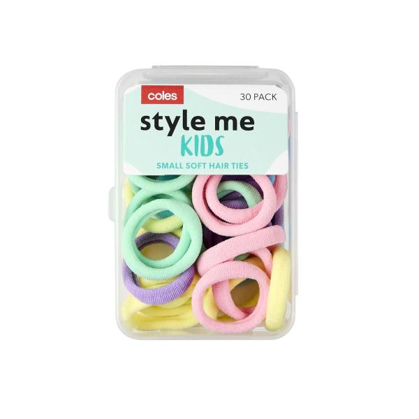COLES KIDS SOFT HAIR TIES MULTI 30 PACK