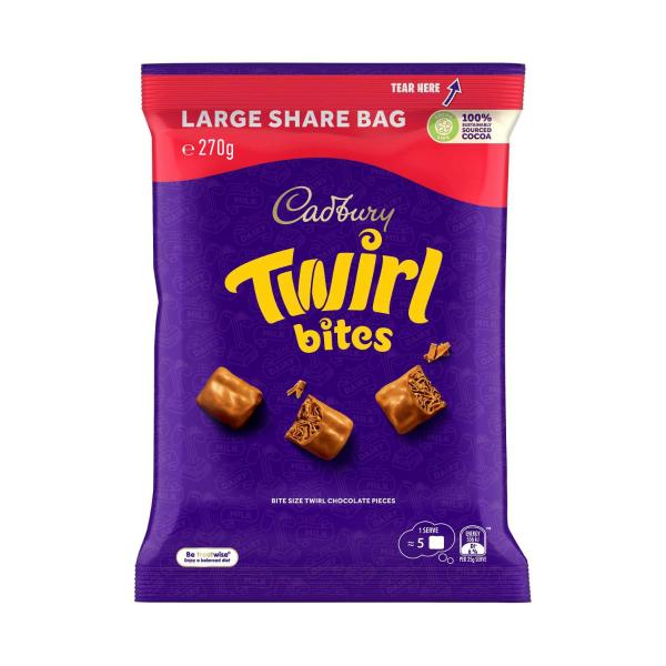 CADBURY DAIRY MILK TWIRL CHOCOLATE BITES 270G