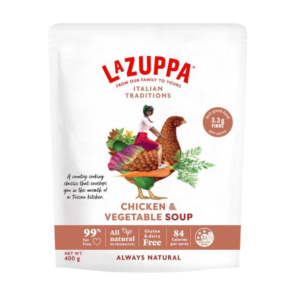 LA ZUPPA SOUP POUCH TUSCAN CHICKEN VEGETABLE & RICE 400G