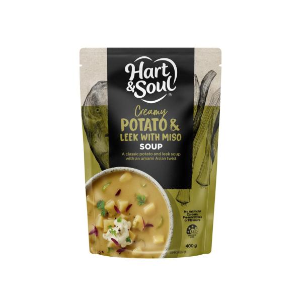 HART & SOUL POUCH SOUP POTATO & LEEK WITH MISO 400G