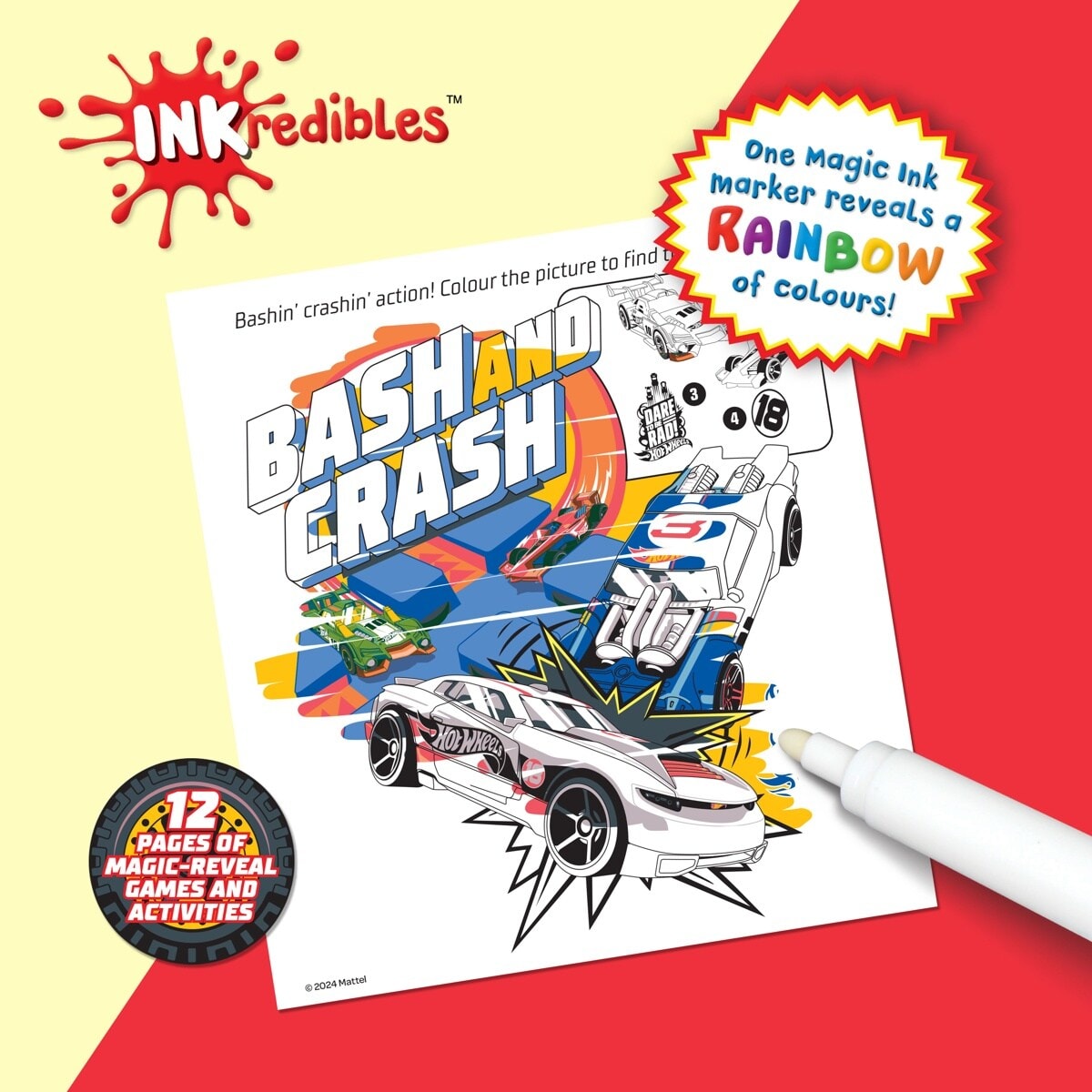 INKredibles Magic Reveal Hot Wheels Mess Free Magic Ink Pictures! - Book