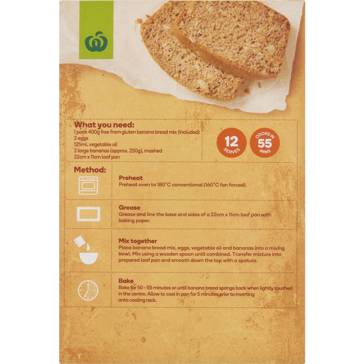 Woolworths Free From Gluten Banana Bread 400g