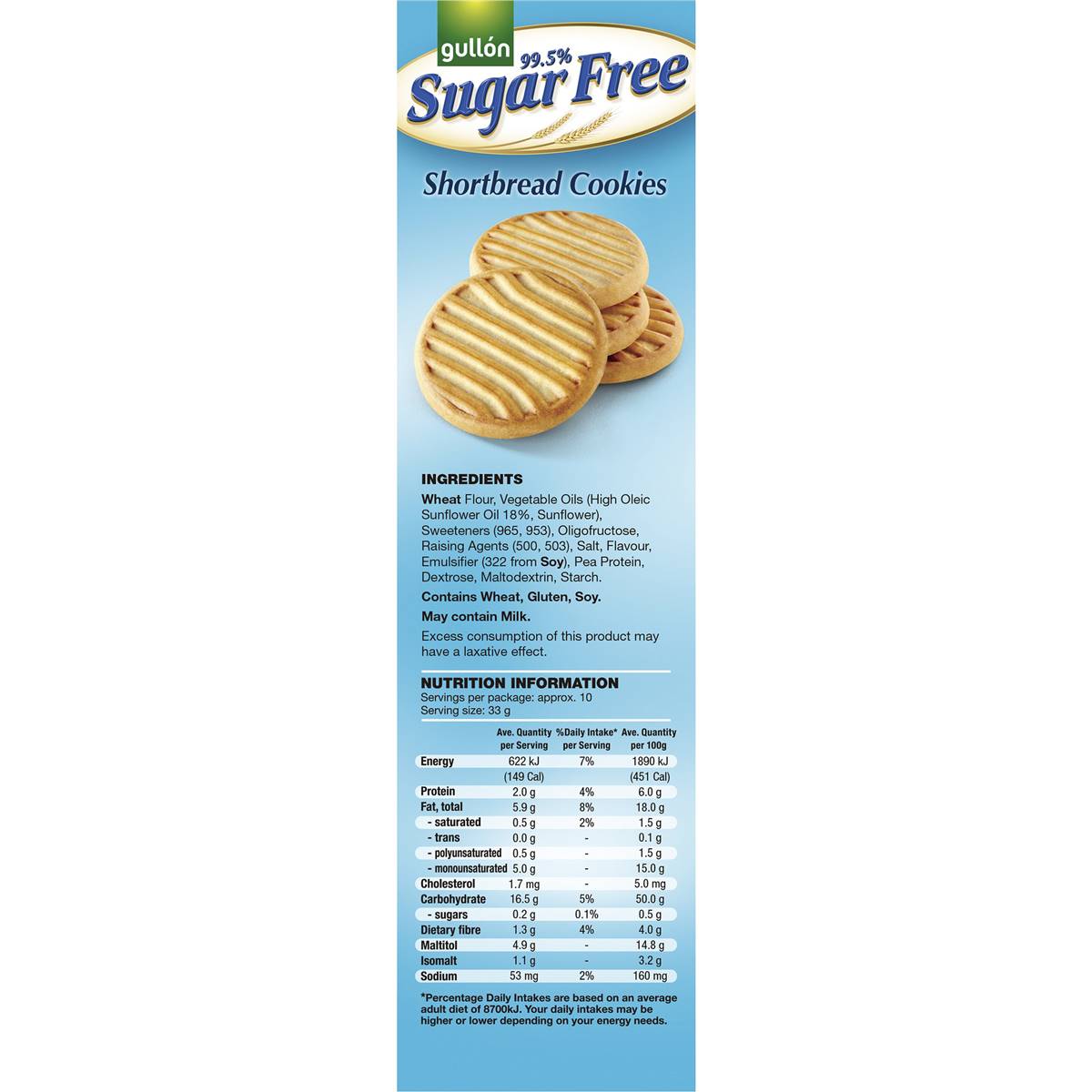 Gullon Cookies Sugar Free Short Bread 330g