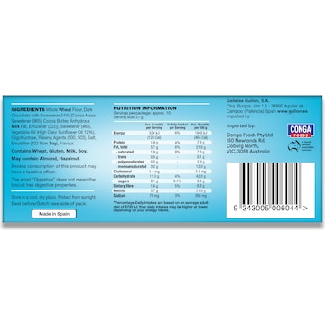 Gullon Sugar Free Digestives Chocolate each