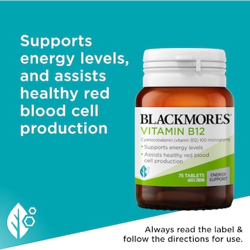 Blackmores Vitamin B12 Energy Support Tablets 75 pack